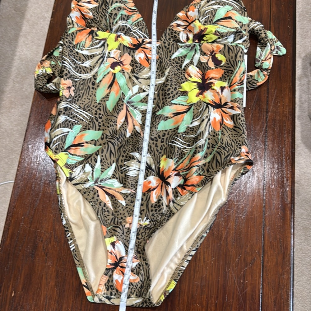 Tropical & Leopard Print One Piece Swimsuit NWT - Picture 7 of 7